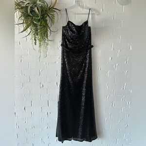Christina Wu Black Sequin Formal Gown
